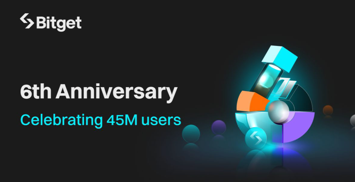 Bitget Celebrates Its 6th Anniversary, Surpassing 45 Million Users